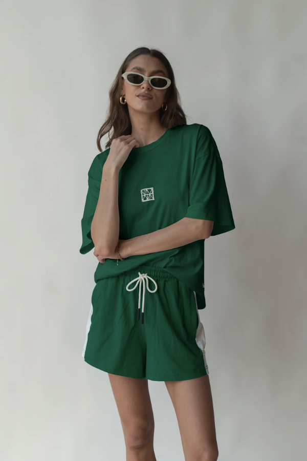 Araminta James | Monogram Classic Tee Deep Green | Girls with Gems