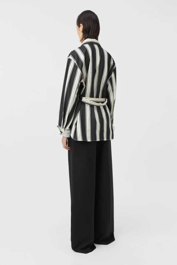 Camilla and Marc | Kiah Fitted Shirt Black &amp; Cream Stripe | Girls with Gems