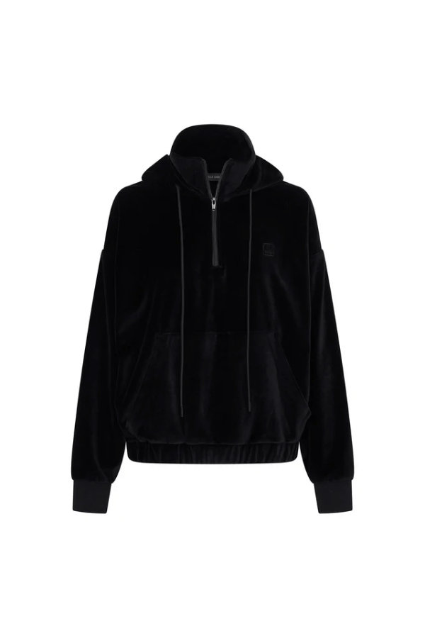 Camilla and Marc | Simone Velour Zip Up Hoodie Black | Girls with Gems