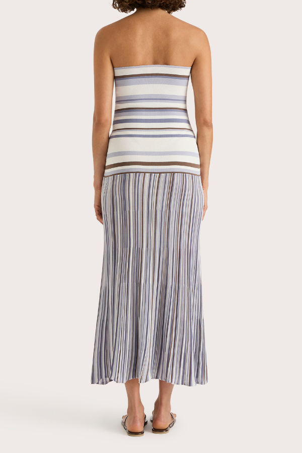 Faithfull the Brand | Citara Strapless Dress Pale Blue Stripe | Girls with Gems