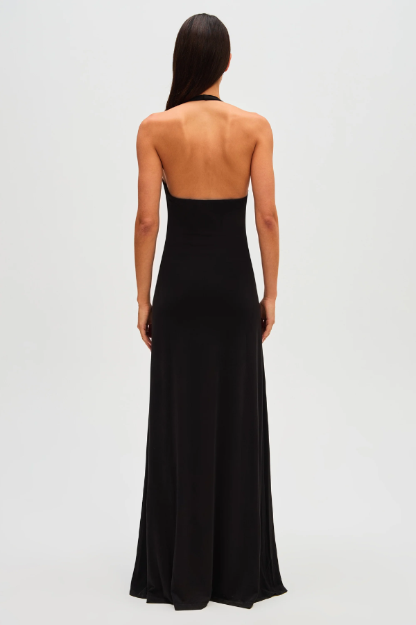 Misha | Jennifer Cupro Maxi Dress Black | Girls with Gems