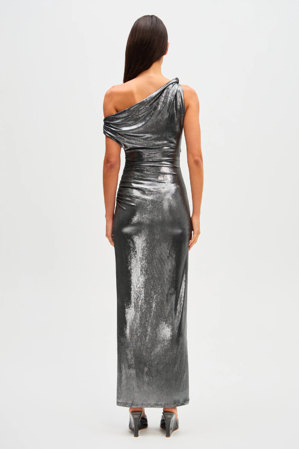 Misha | Nyra Metallic Gown Silver | Girls with Gems