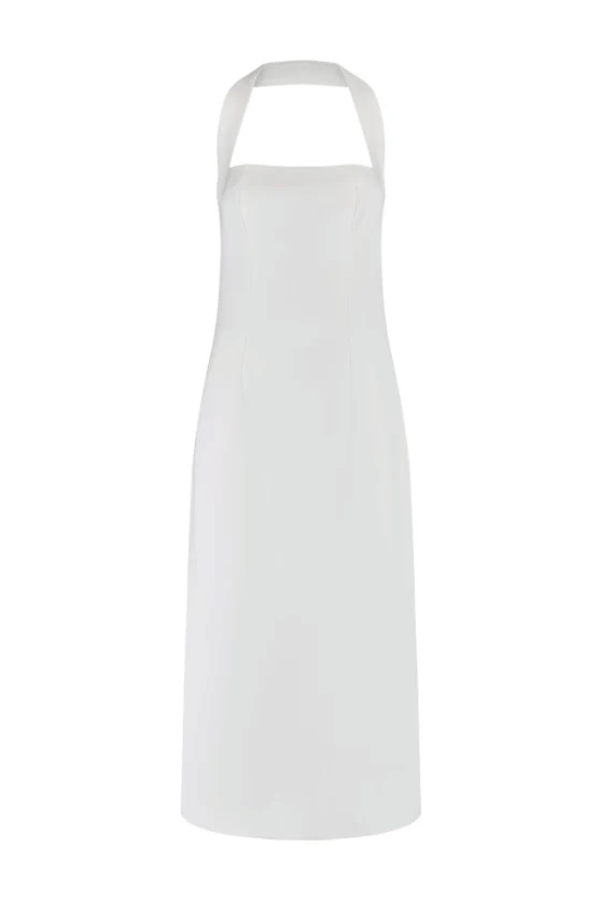 The Ultimate Muse Halter Neck Midi Dress White