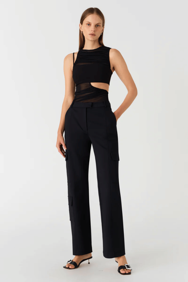 Misha | Esme Mesh Top Black | Girls with Gems