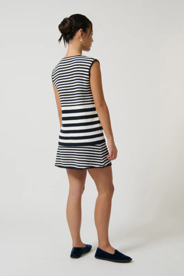 Onte | Helena Mini Skirt Stripe II Navy/White | Girls with Gems