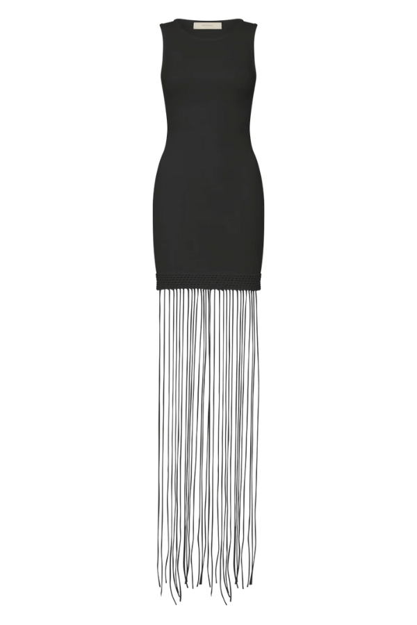 Faithfull the Brand | Maceio Fringed Dress Black | Girls With Gems