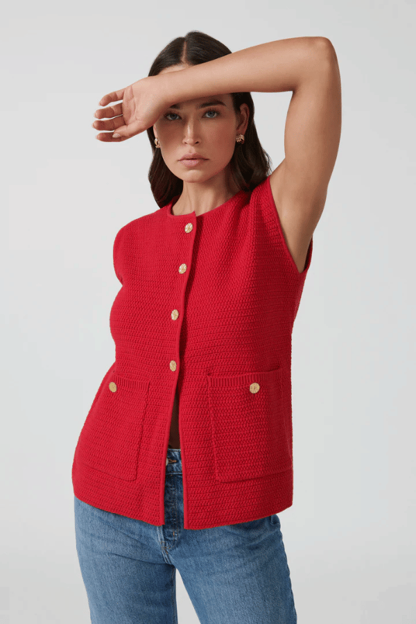 Onte | Helena Gilet Red | Girls With Gems