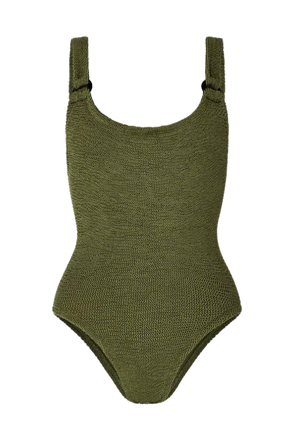 Hunza G | Domino Swim Metallic Moss | Girls With Gems