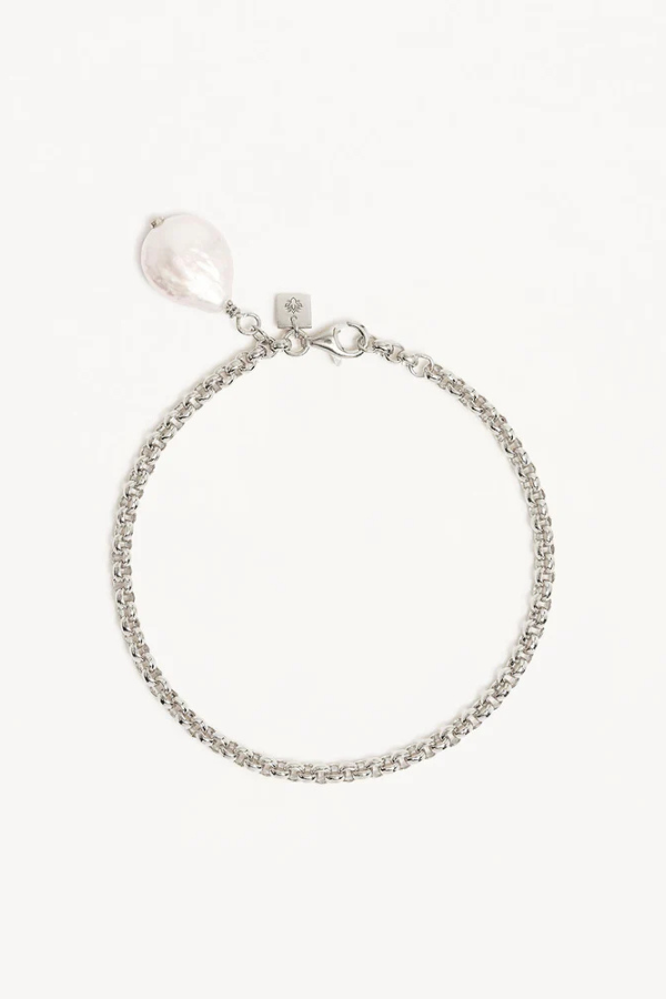 By Charlotte | Sterling Silver Embrace Stillness Pearl Bracelet | Girls with Gems