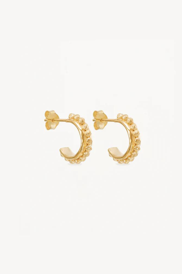 By Charlotte | 18k Gold Vermeil Karma Hoops | Girls With Gems