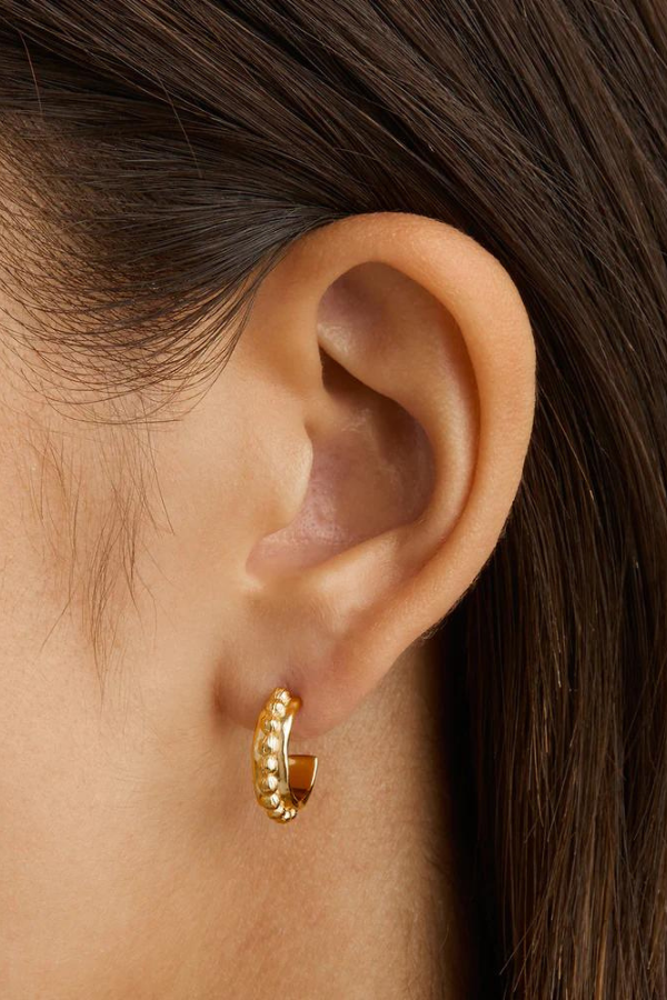 By Charlotte | 18k Gold Vermeil Karma Hoops | Girls With Gems