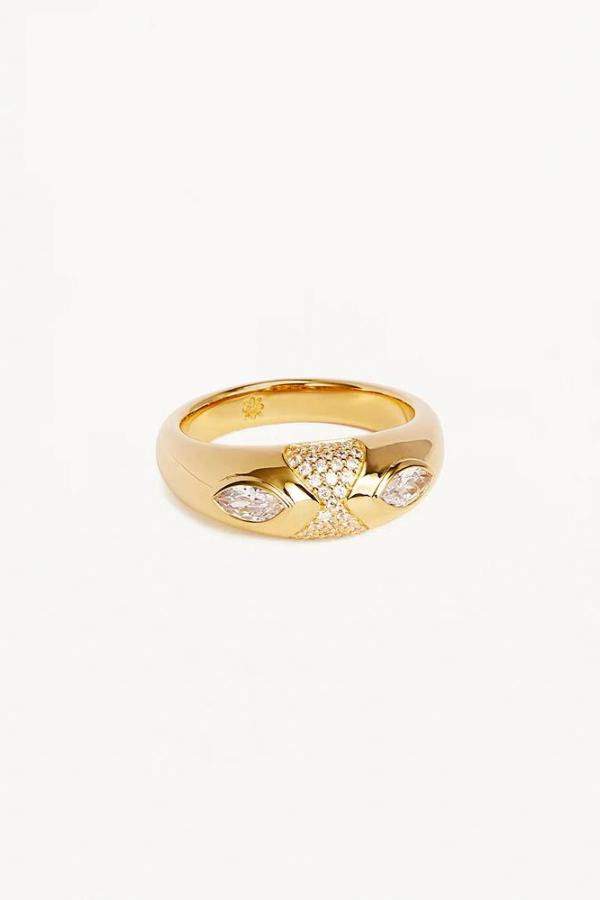 By Charlotte | 18k Gold Vermeil Watchful Gaze Ring | Girls with Gems