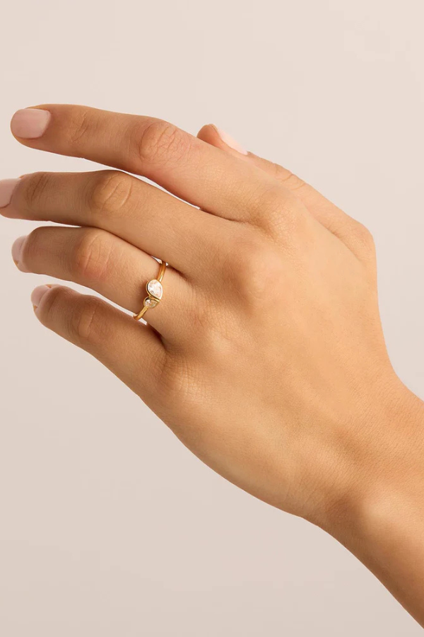 By Charlotte | 18k Gold Vermeil Adored Ring | Girls with Gems