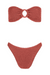 Hunza G | Gloria Bikini With Fabric Covered Hoops Metallic Rosewood | Girls with Gems