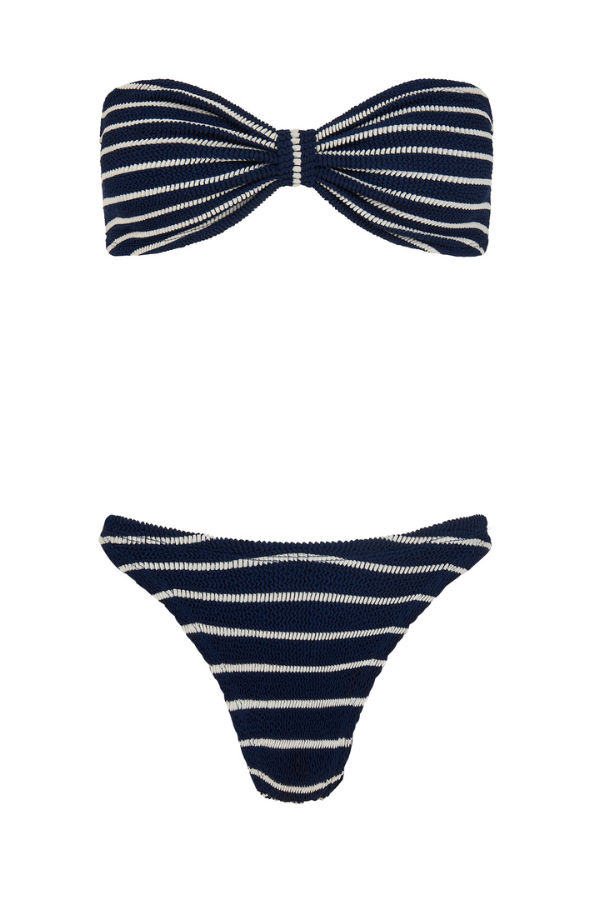 Girls with Gems | Jean Bikini Navy/White | Hunza G