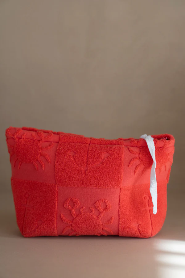 Araminta James | Seaside Terry Beach Clutch Lobster Red | Girls with Gems