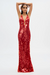 Misha | Sapphire Sequin Maxi Dress Red | Girls with Gems