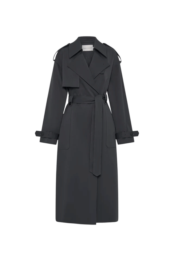 Camilla and Marc | Reyes Classic Trench Coast Charcoal | Girls with Gems