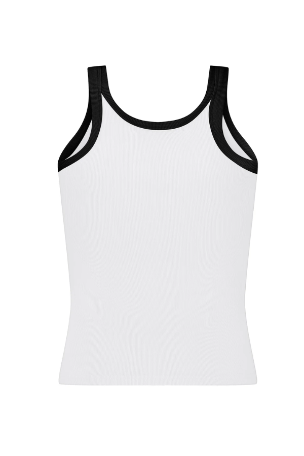 Araminta James | Monogram Contrast Tank Snow | Girls with Gems