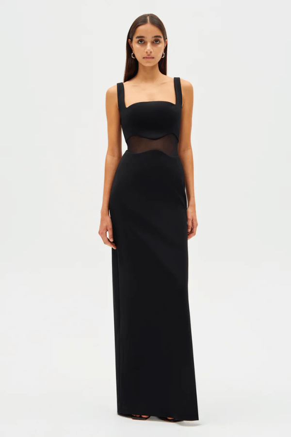 Misha | Damita Midi Dress Black | Girls with Gems