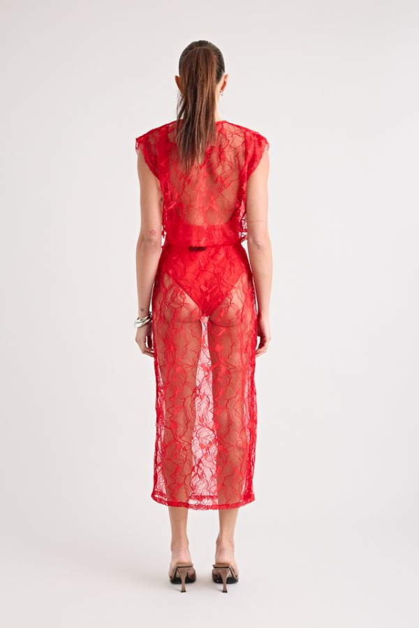 Pfeiffer | Astrid Lace Skirt Red | Girls with Gems