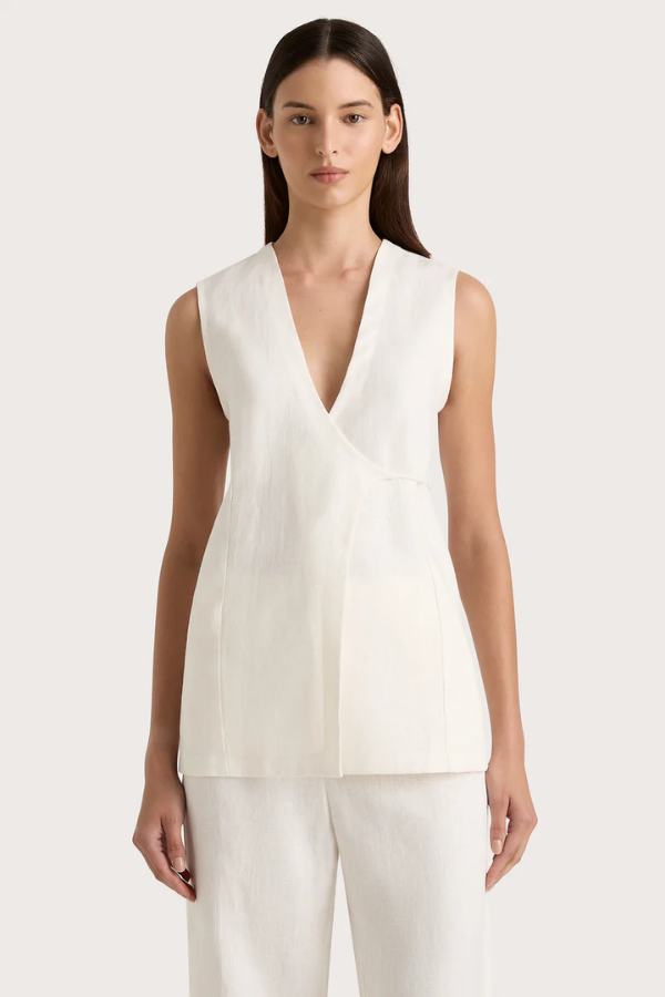 Faithfull the Brand | Lulea Wrap Vest White | Girls with Gems