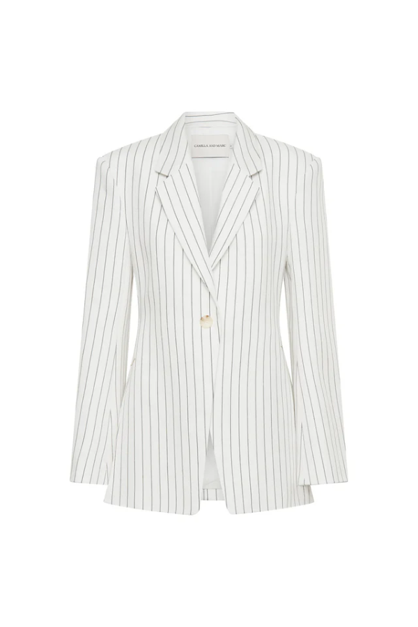 Camilla and Marc | Jagger Blazer White Pinstripe | Girls with Gems