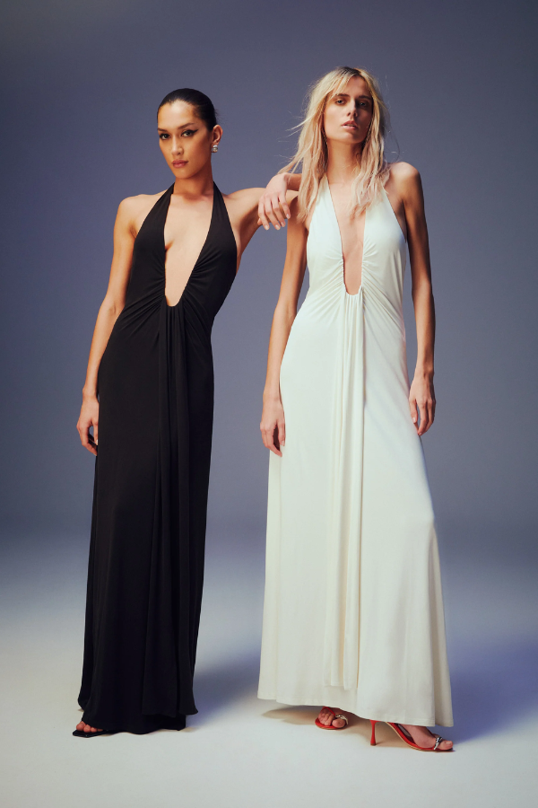 Misha | Jennifer Cupro Maxi Dress Black | Girls with Gems