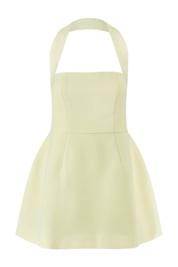 Odd Muse | The Ultimate Muse Structured Mini Dress Lime Cream | Girls With Gems