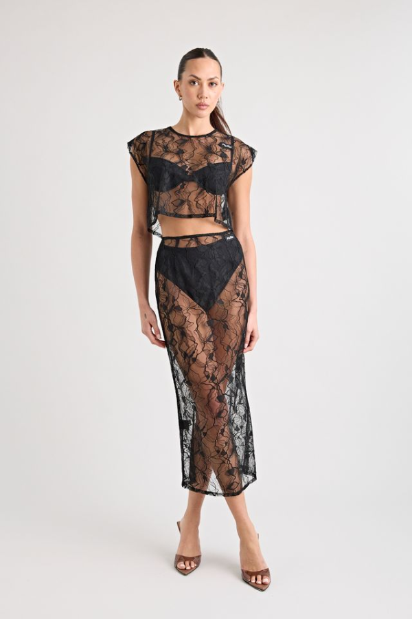 Pfeiffer | Astrid Lace Skirt Black | Girls with Gems