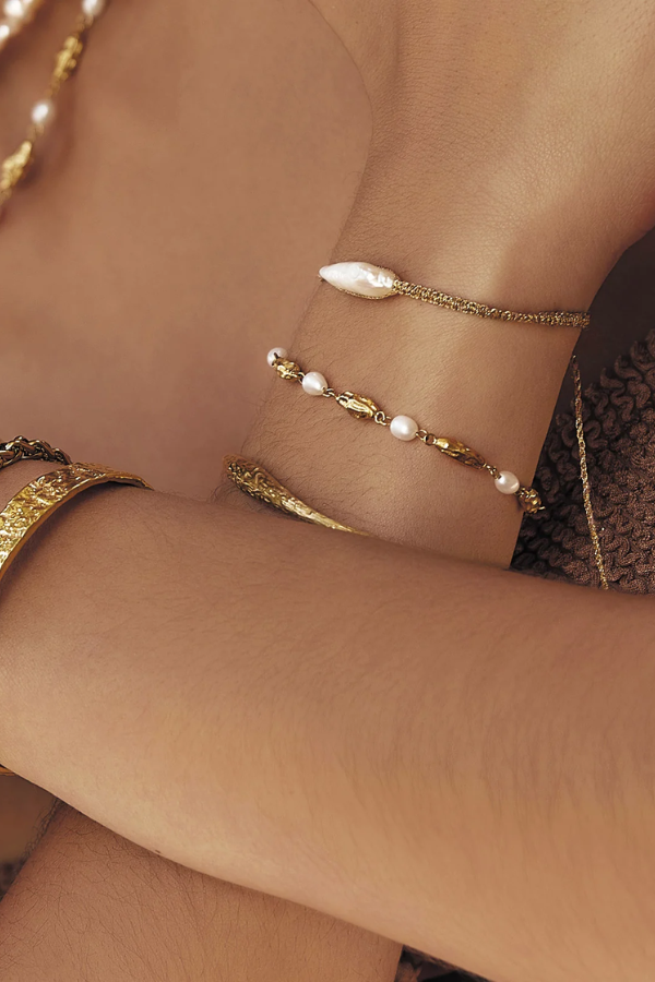 Arms of Eve | Mimi Pearl and Gold Bracelet | Girls with Gems