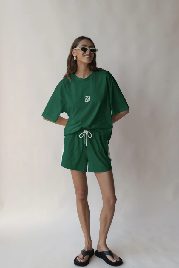 Araminta James | Monogram Classic Tee Deep Green | Girls with Gems