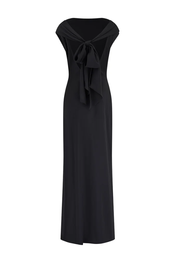 Odd Muse | The Ultimate Muse Drape Back Maxi Dress Black | Girls with Gems