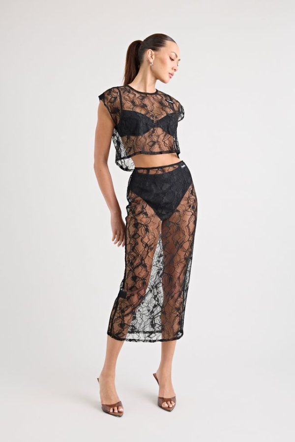 Pfeiffer | Astrid Lace Skirt Black | Girls with Gems