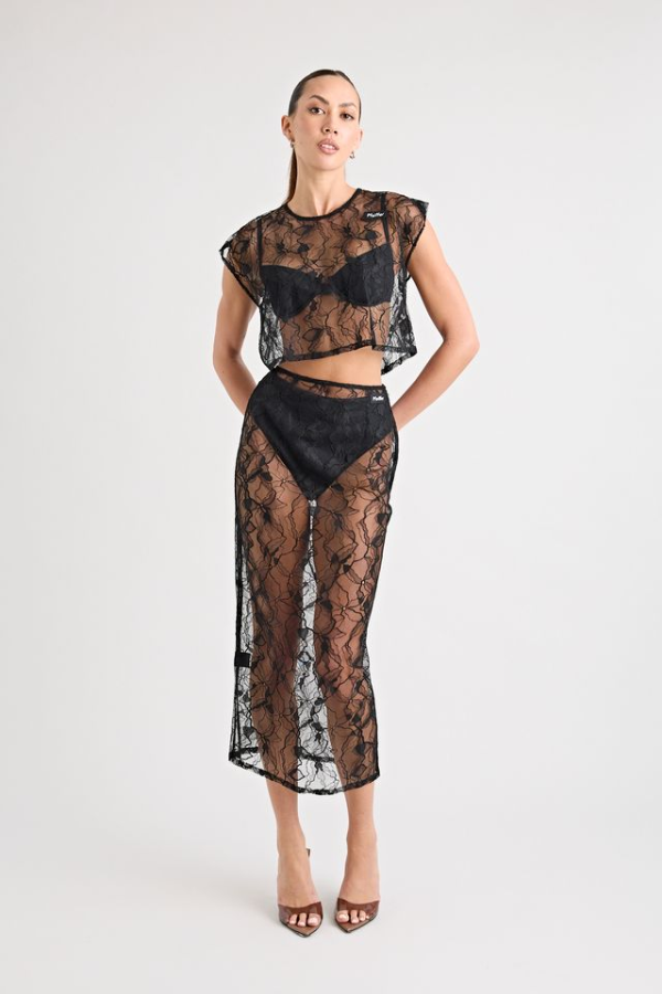 Pfeiffer | Astrid Lace Skirt Black | Girls with Gems