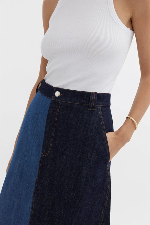 Blanca | Quinn Maxi Skirt Denim | Girls With Gems