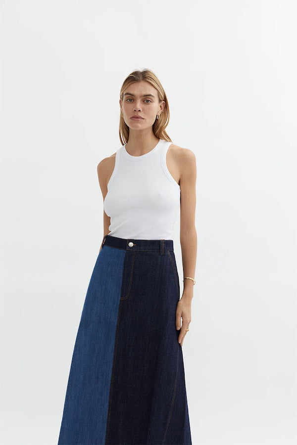 Blanca | Quinn Maxi Skirt Denim | Girls With Gems