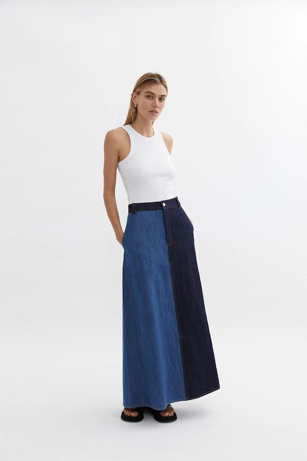 Blanca | Quinn Maxi Skirt Denim | Girls With Gems