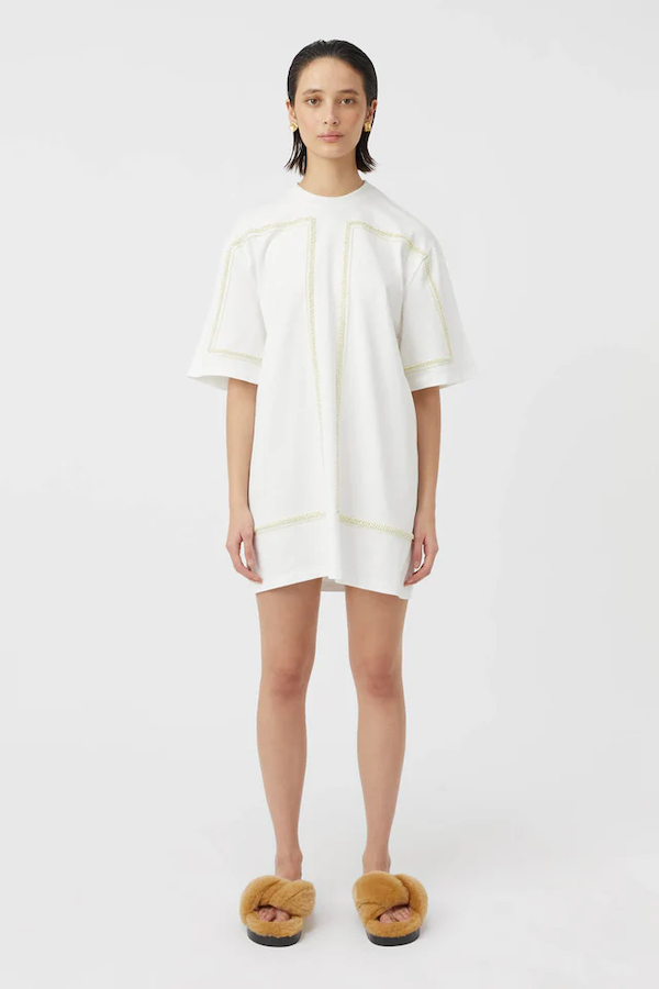 Camilla and Marc | Fortuna Mini Tee Dress Soft White | Girls with Gems