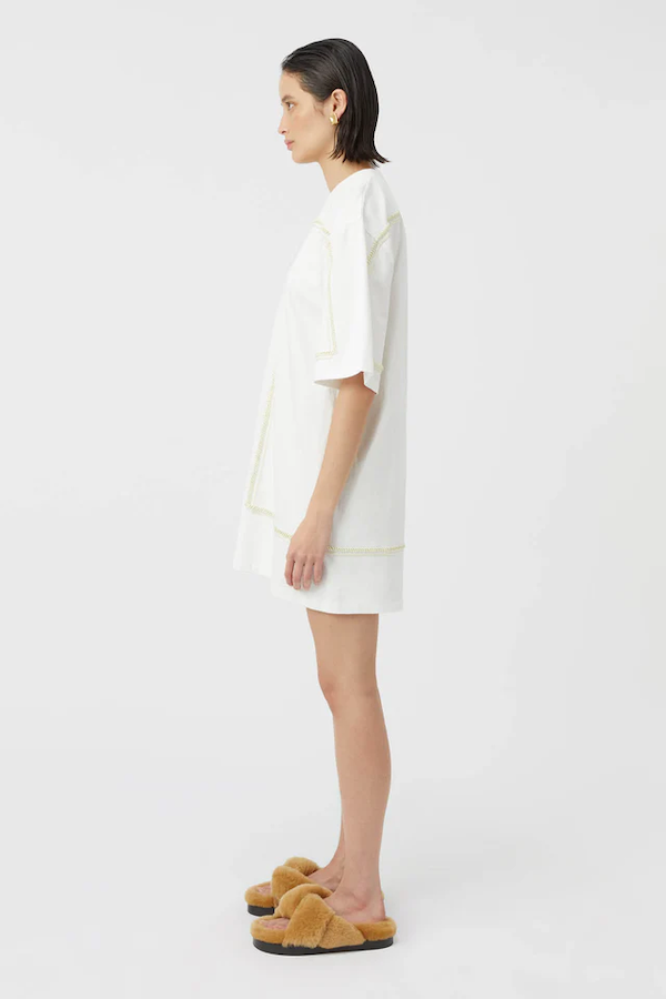 Camilla and Marc | Fortuna Mini Tee Dress Soft White | Girls with Gems