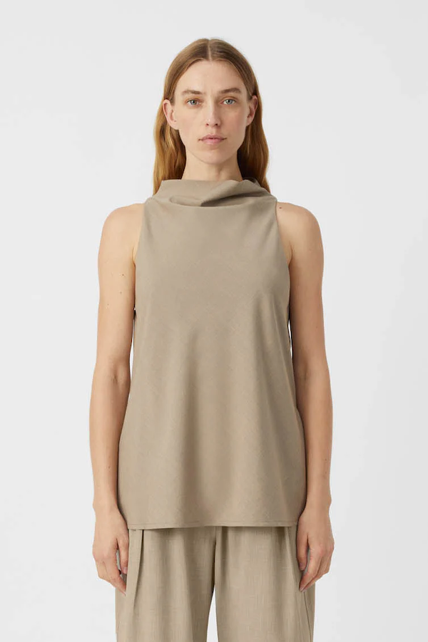 Camilla and Marc | Nevis High Neck Top Shale Grey | Girls with Gems