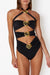 Cin Cin | Diamond Heart Cut Out Swimsuit Black | Girls with Gems