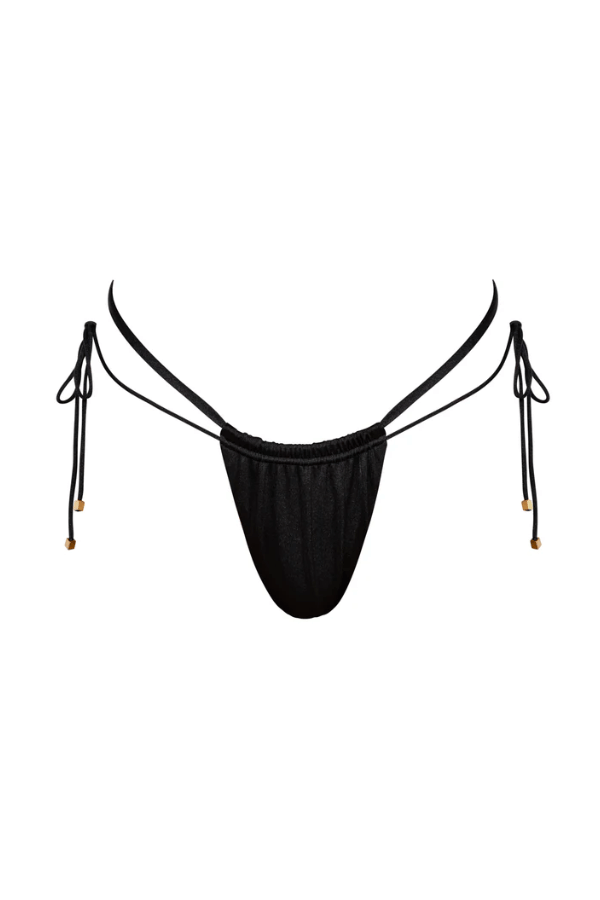 Sommer Swim | Farrah Nero Tie Side Bikini Bottoms | Girls with Gems