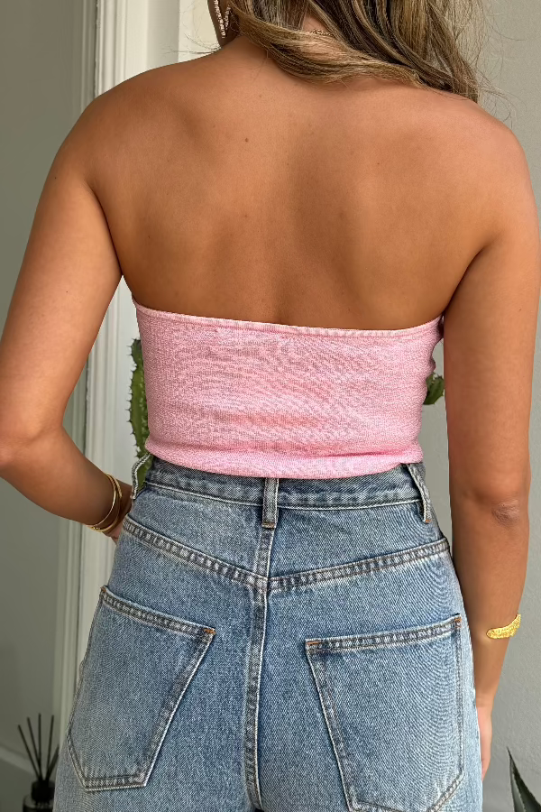 Sneaky Link | Lulu Tube Top Pink | Girls with Gems