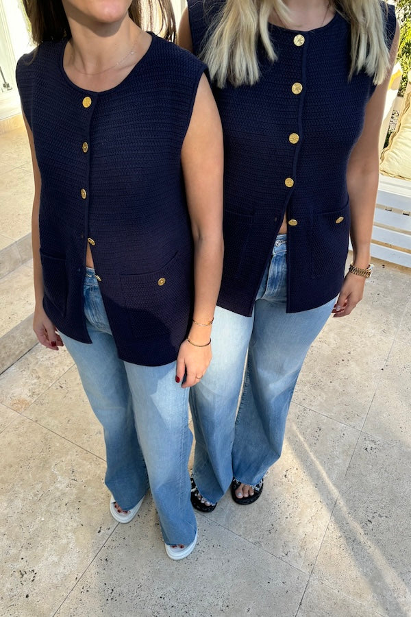 Onte | Helena Gilet Navy | Girls With Gems