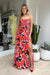 The Wolf Gang | Dolcie Strapless Maxi Dress Rojo Print | Girls With Gems