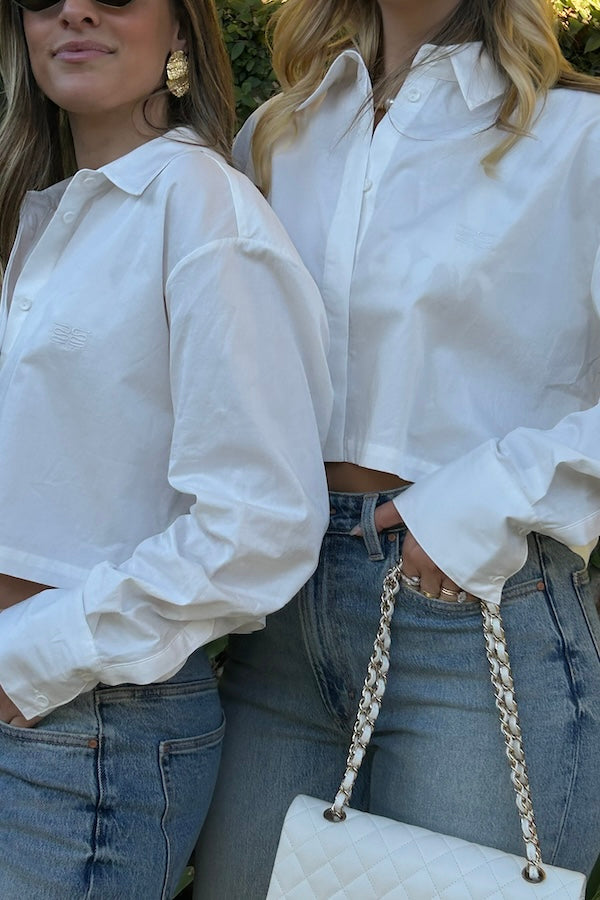 Sneaky Link | Colorado Cropped Shirt White | Girls With Gems