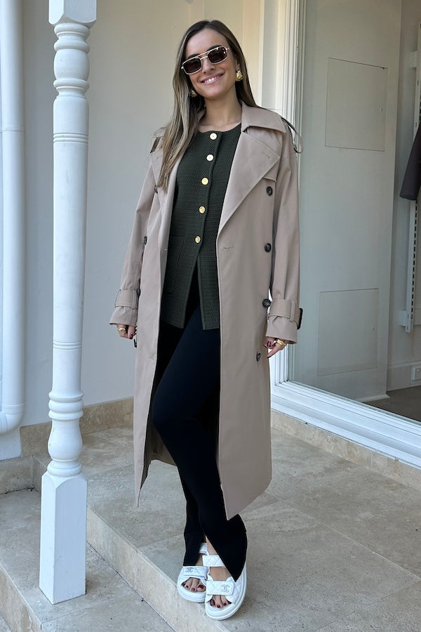 Onte | Helena Gilet Khaki | Girls With Gems