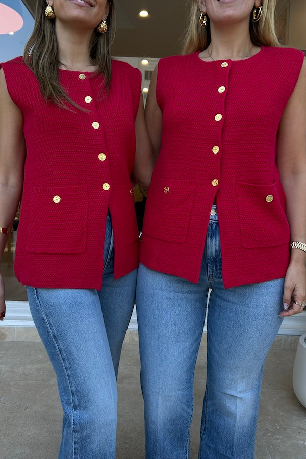 Onte | Helena Gilet Red | Girls With Gems