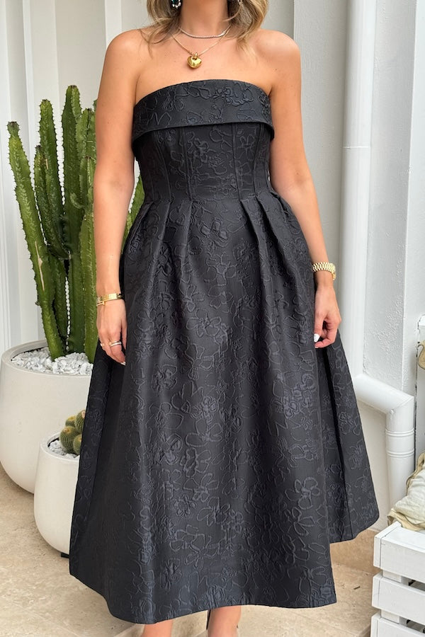 Rebecca Vallance | Esther Midi Dress Black | Girls with Gems